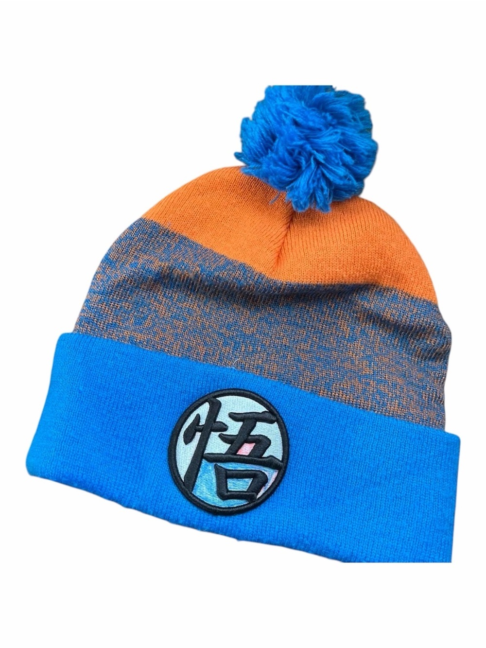 Dragonball Z Goku Embroidered Knit Beanie Winter Pom Pom Ski Hat Anime